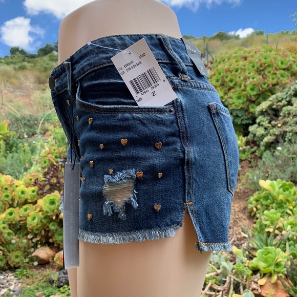 STS Blue Pants - STS BLUE Embellished Mini Frayed Hem Short Otis